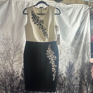 Elegant Black and White Floral Dress